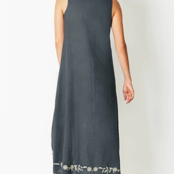 PUREJILL Linen Embroidered Sleeveless Maxi Dress size XL - Picture 4 of 14